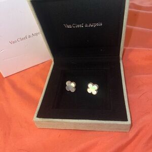 Van Cleef & Arpels Black and Gold Clover Studs